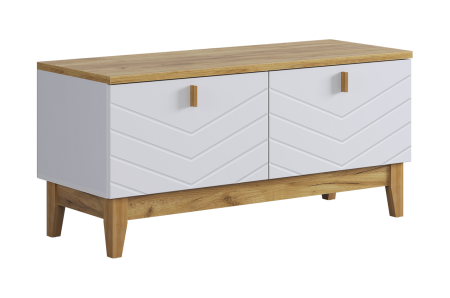 Тумба  Хюгге белое дерево/дуб крафт золотой/белый матовый